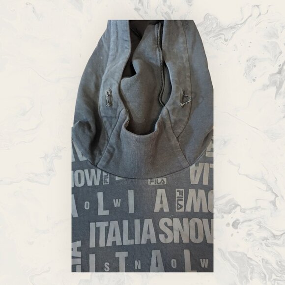 Fila Black Heritage In Mountain Street Style Logo Black Hoodie Size Large - Picture 9 of 13